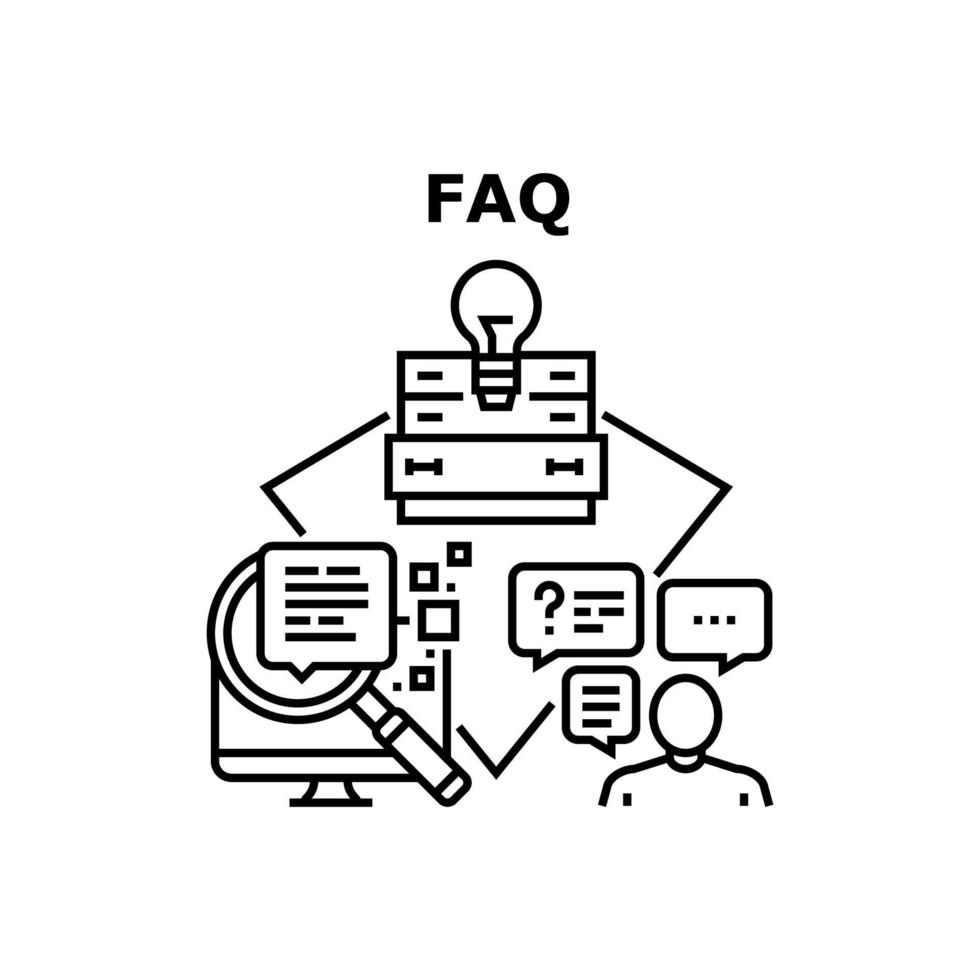 Faq Web Site Vector Concept Black Illustration