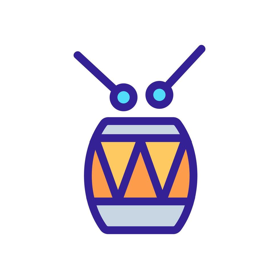 Drum icon vector. Isolated contour symbol illustration vector