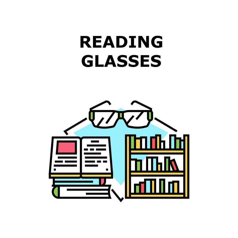 Reading Glasses Vector Concept Color Illustration