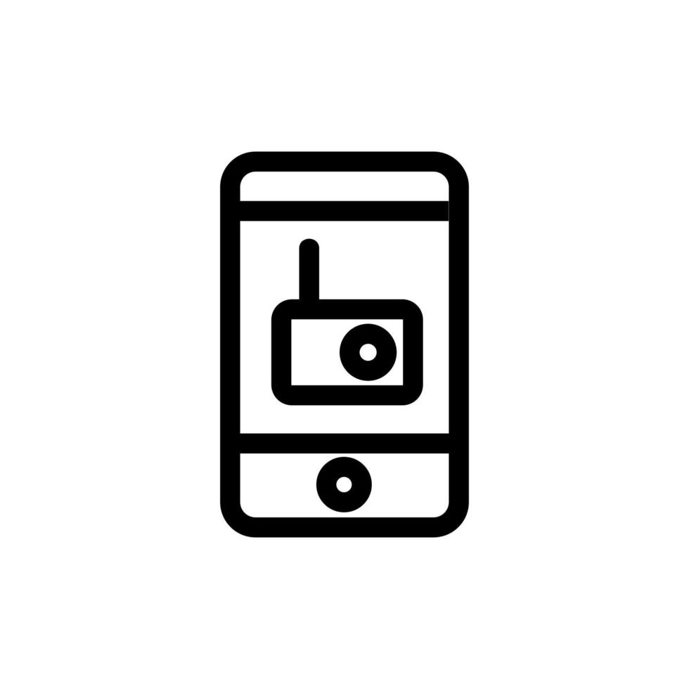 phone radio icon vector. Isolated contour symbol illustration vector