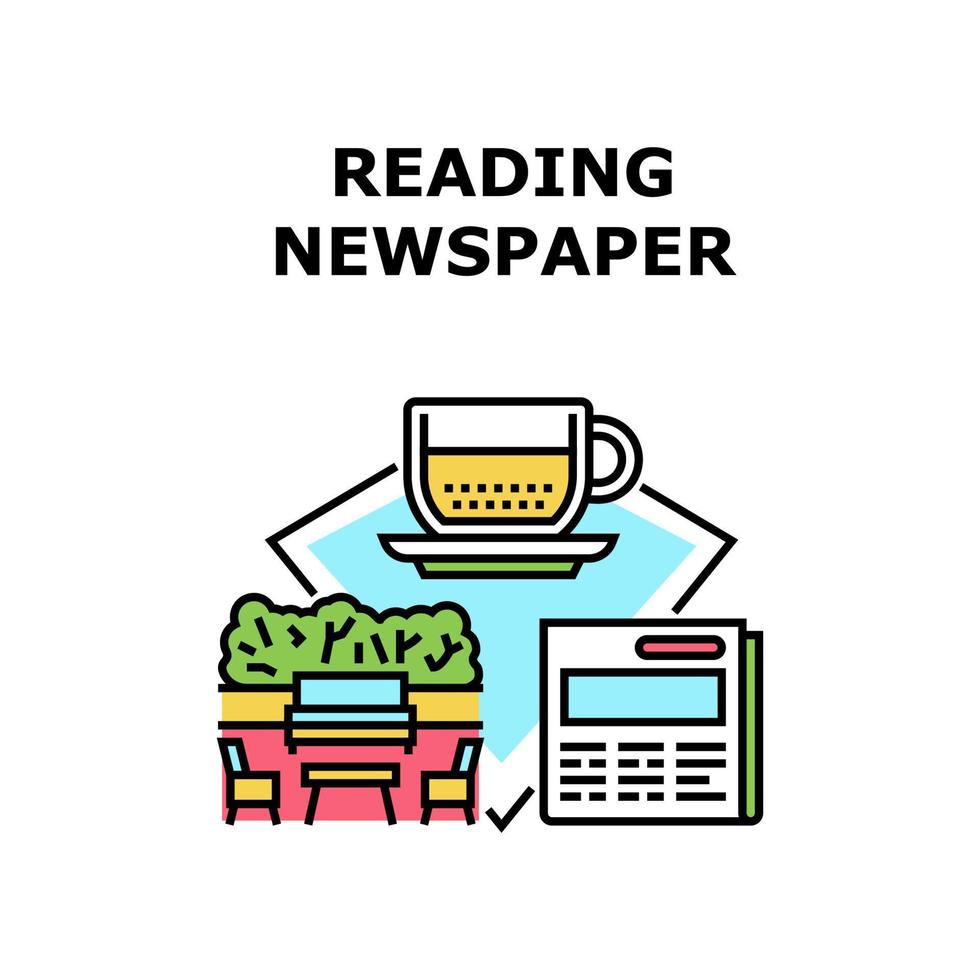 Reading Newspaper Vector Concept Illustration