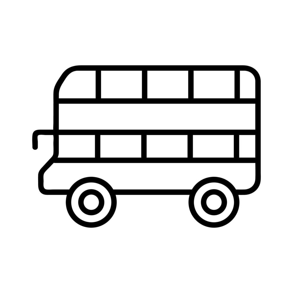 vector de icono de autobús de dos pisos. ilustración de símbolo de contorno aislado