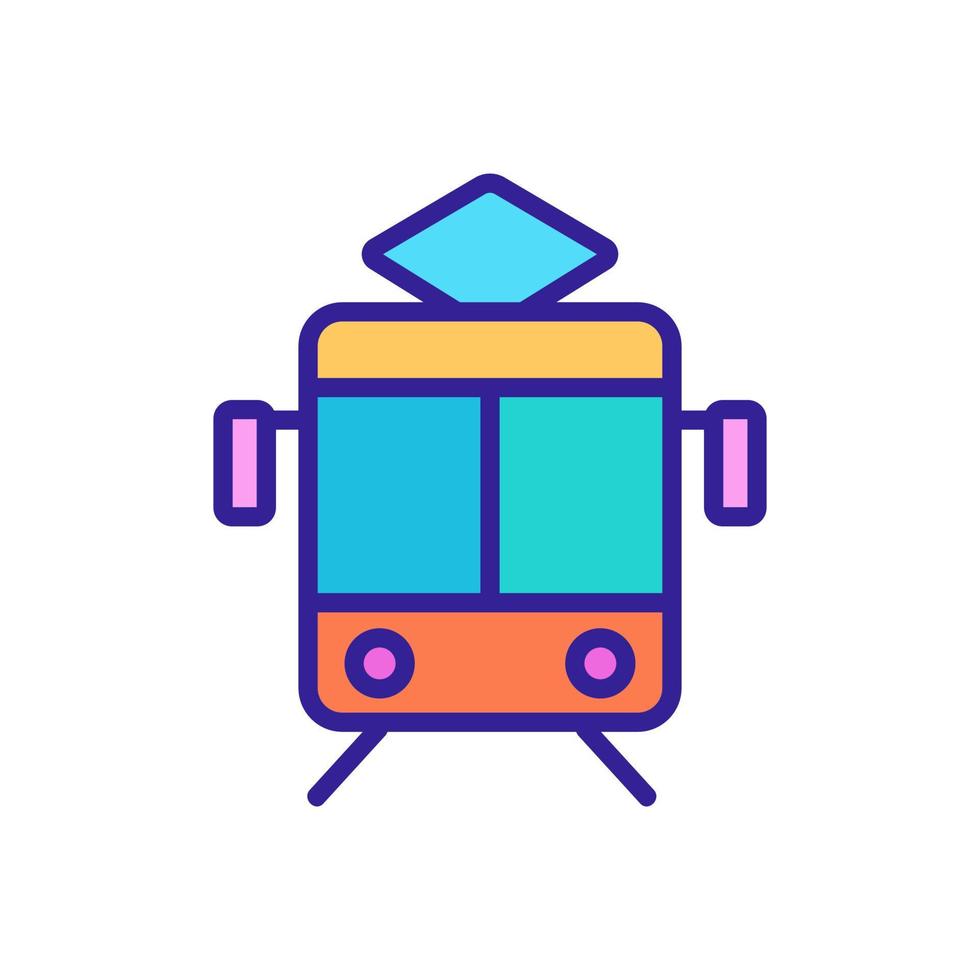 tram on the rails icon vector. Isolated contour symbol illustration vector