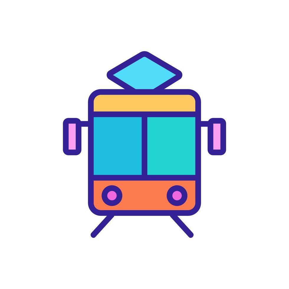 tram on the rails icon vector. Isolated contour symbol illustration vector