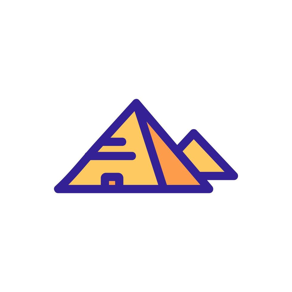 Egypt pyramid icon vector. Isolated contour symbol illustration vector