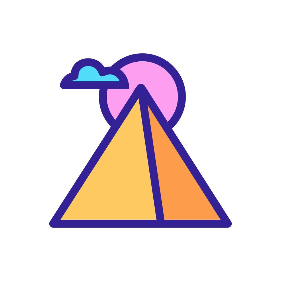 Egypt pyramid icon vector. Isolated contour symbol illustration vector