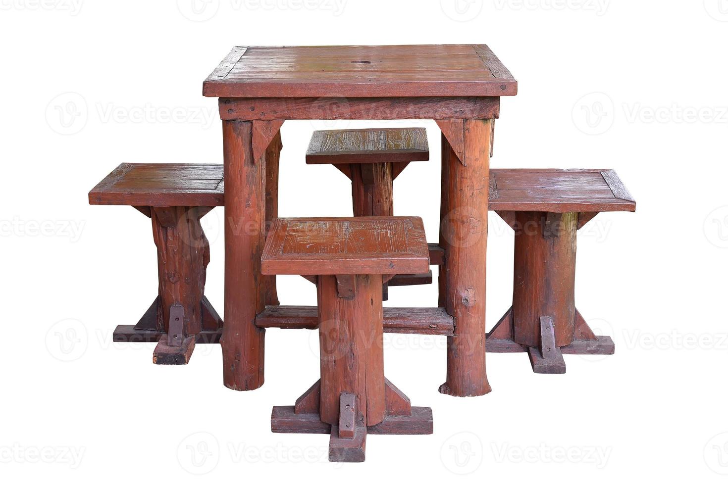 Set of wooden Table and chairs. photo