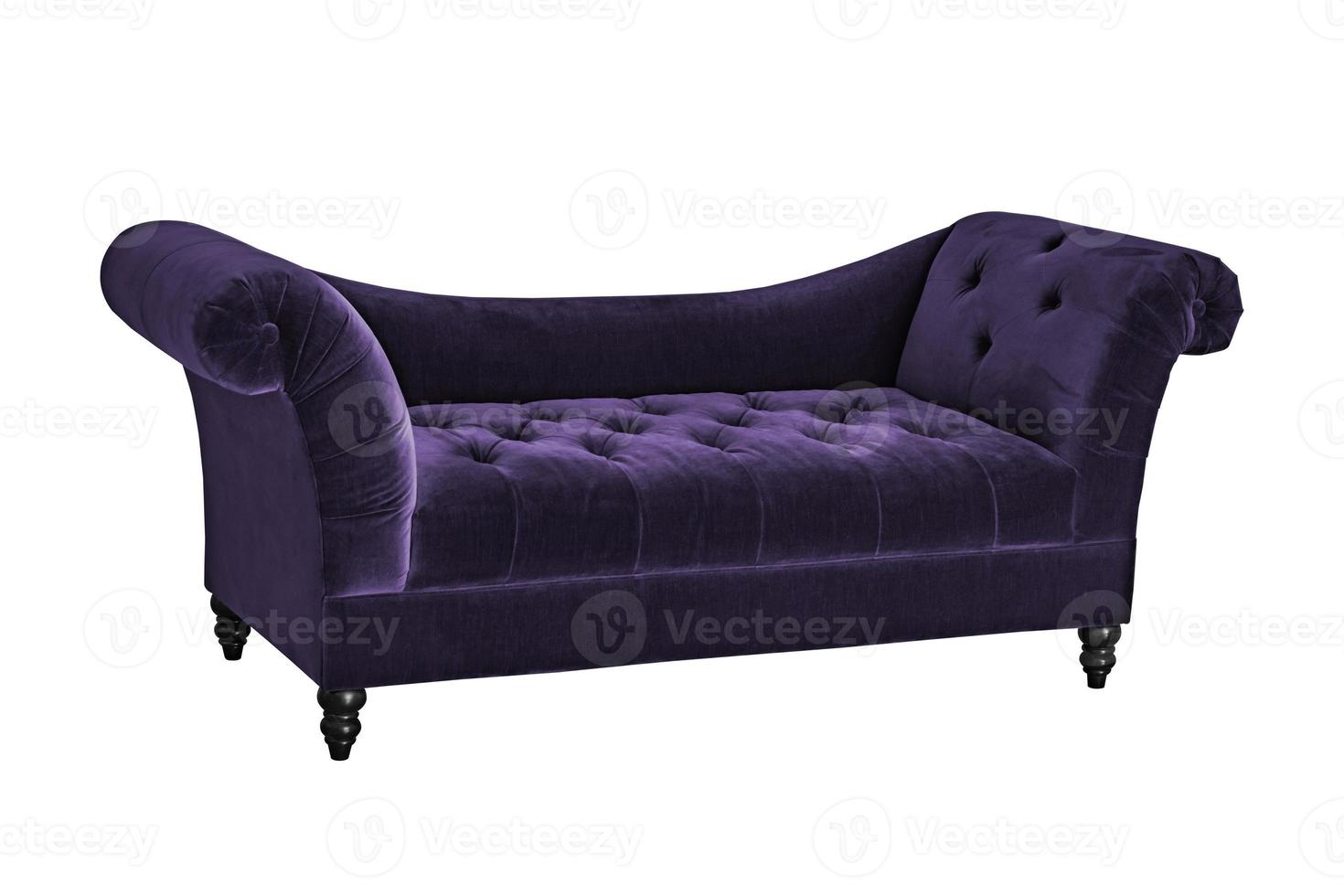 Purple sofa upholstery cover of velvet. photo