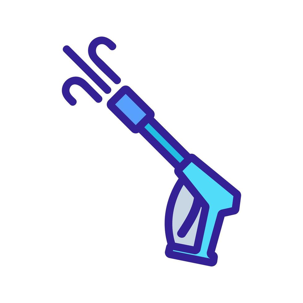 appliance pressure washer gun with water flow icon vector outline illustration