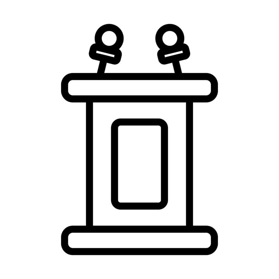 Soporte con vector de icono de micrófono. ilustración de símbolo de contorno aislado