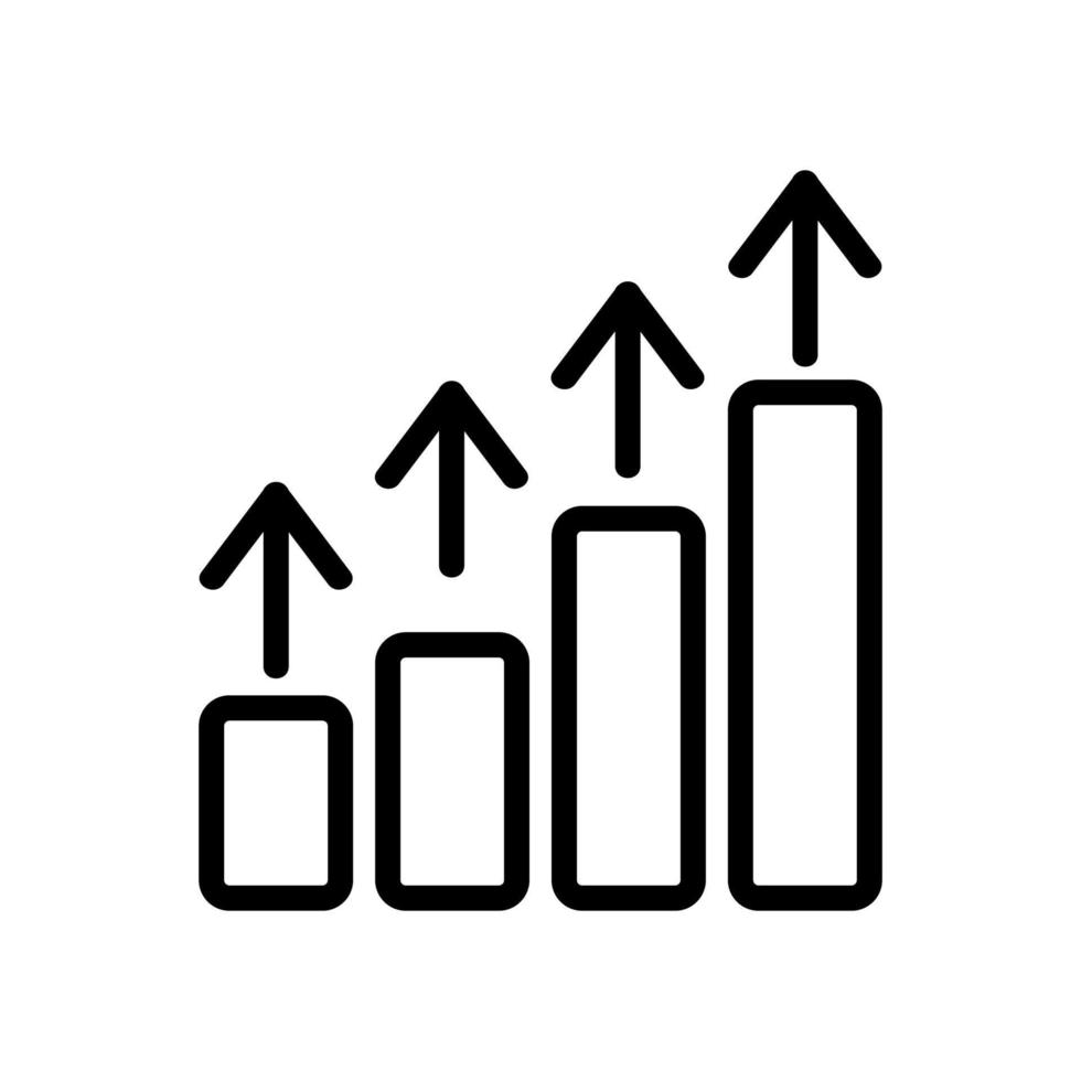 Rise chart icon vector. Isolated contour symbol illustration vector