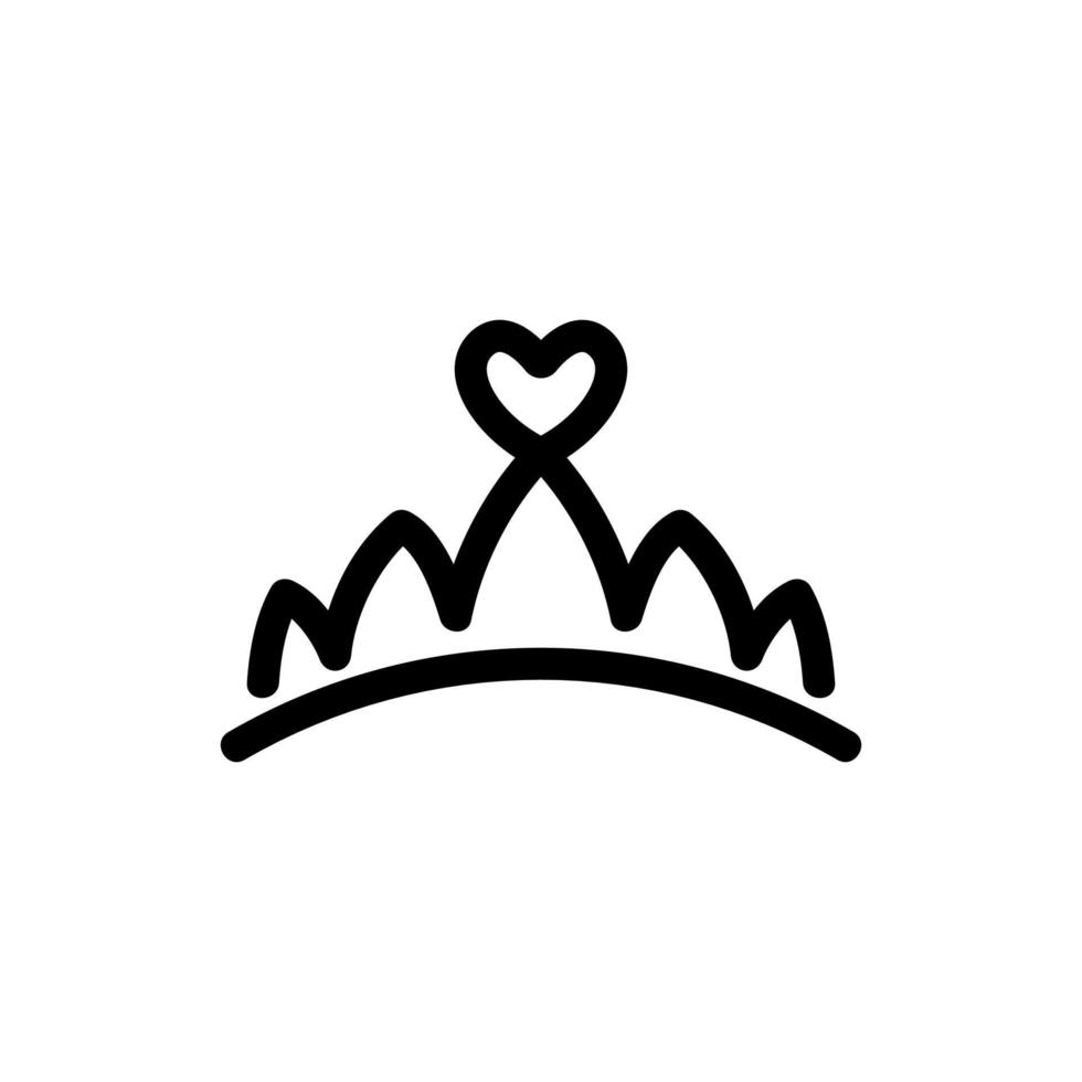 vector de icono de princesa corona. ilustración de símbolo de contorno aislado