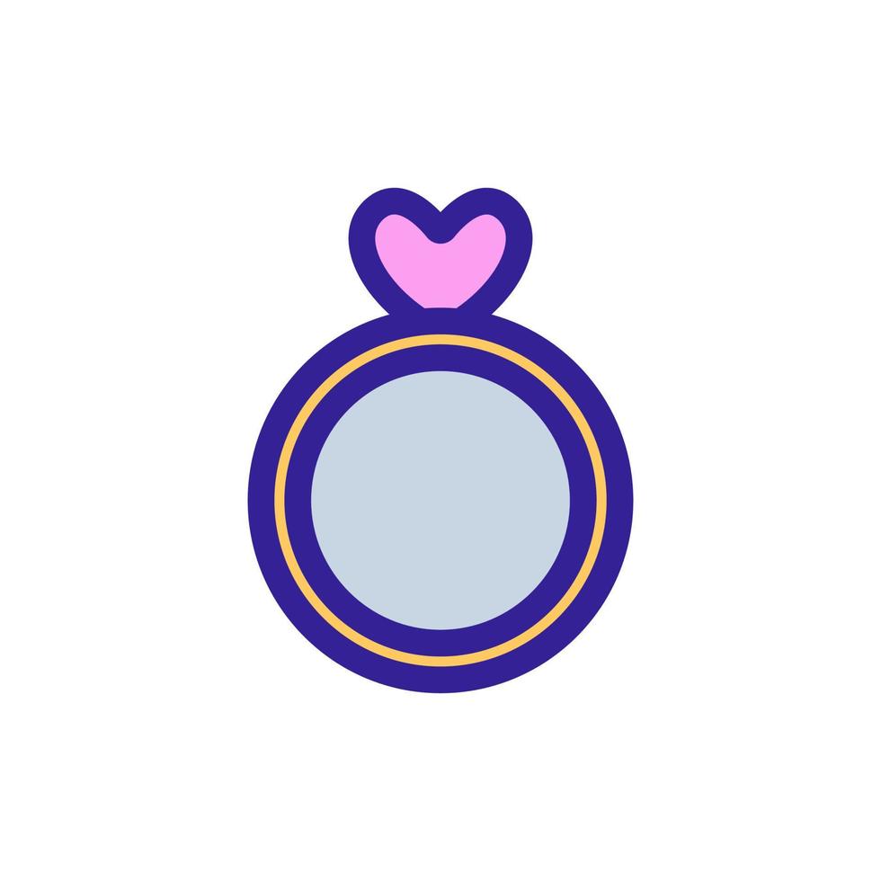 Ring with gem icon vector. Isolated contour symbol illustration vector