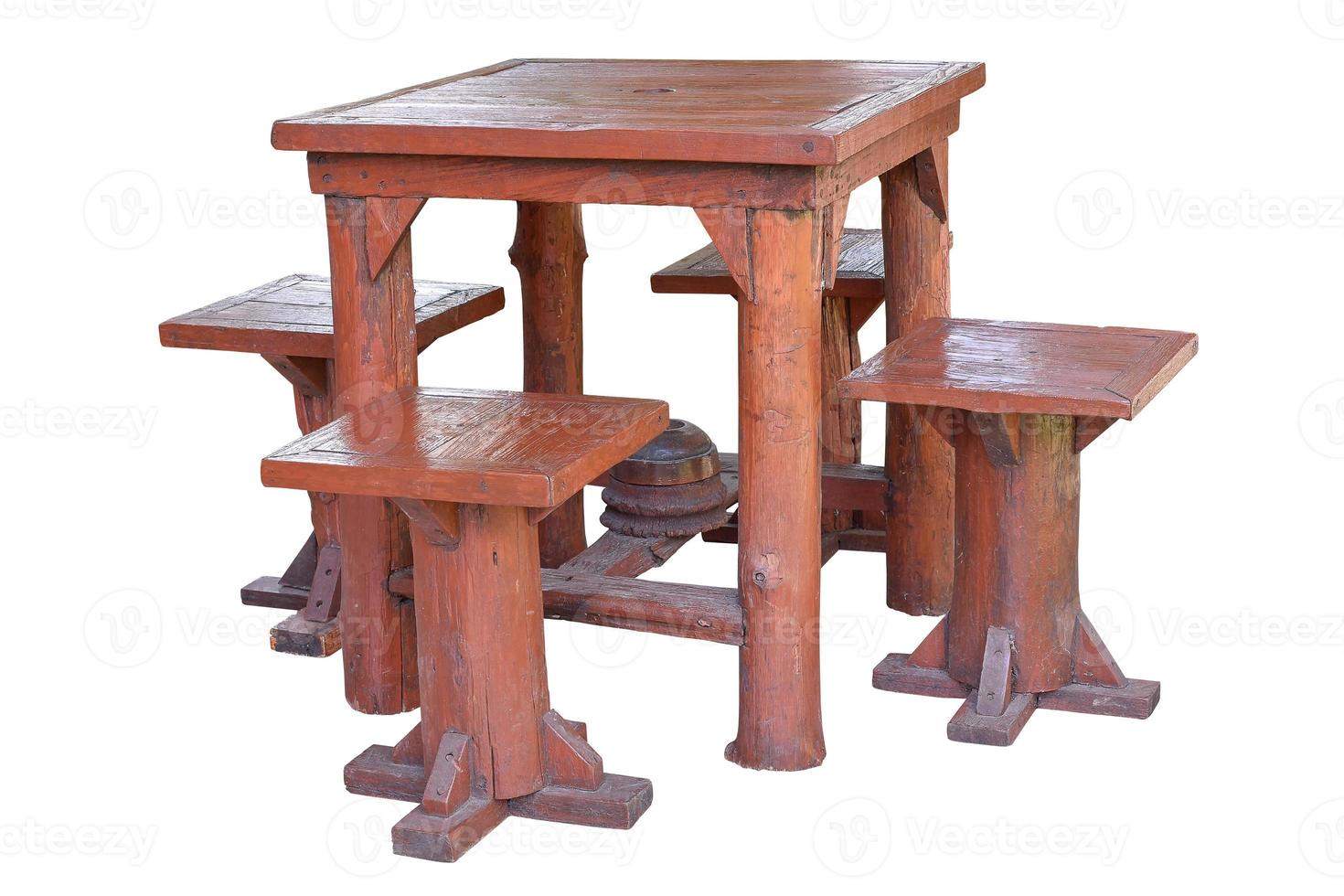 Set of wooden Table and chairs. photo