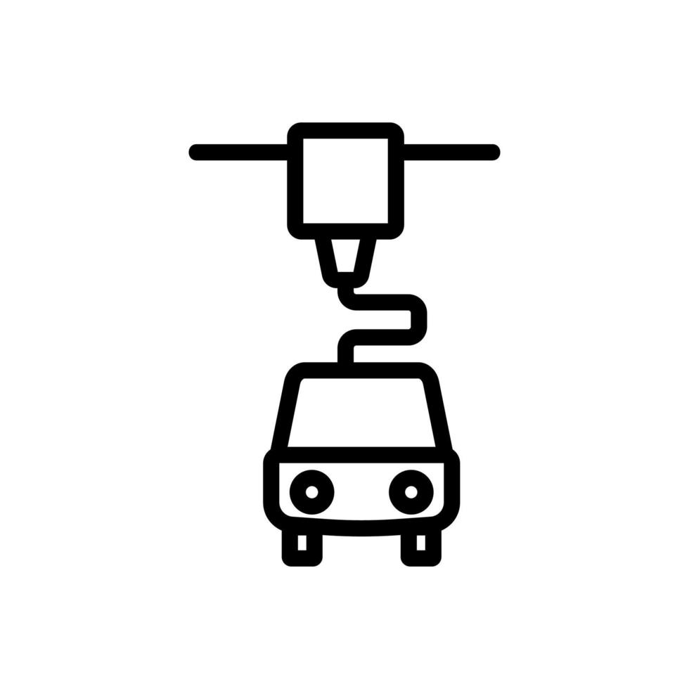 the printer prints a car icon vector outline illustration