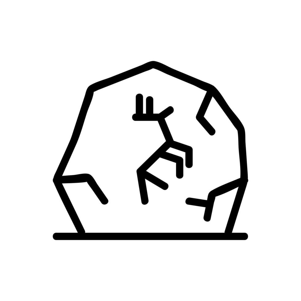 Stone rock icon vector. Isolated contour symbol illustration vector