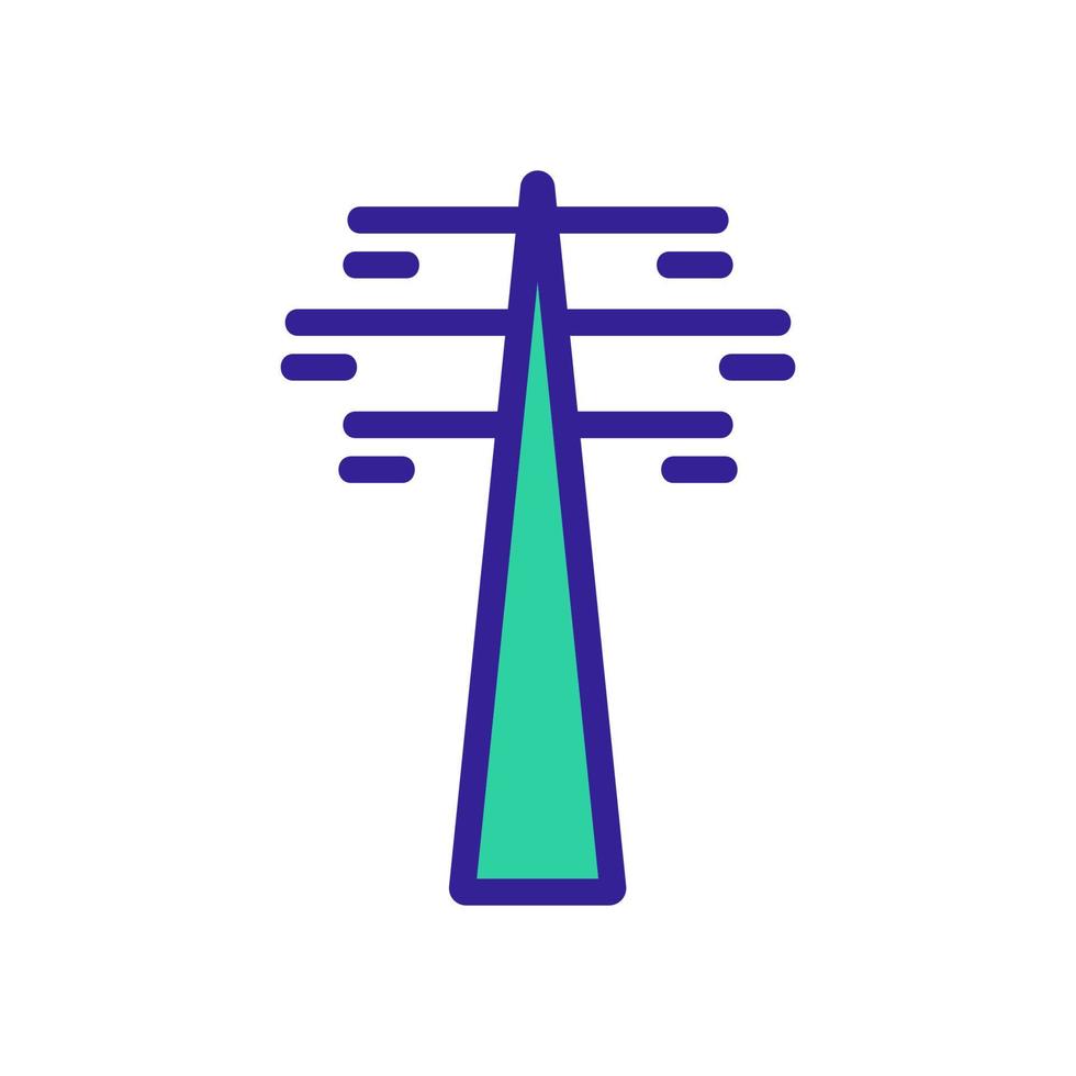 three wire tower support icon vector outline illustration