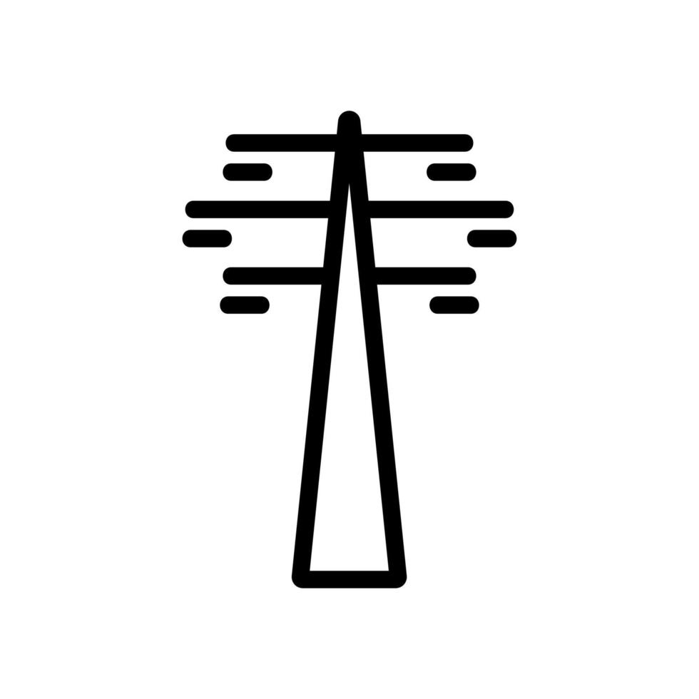 three wire tower support icon vector outline illustration