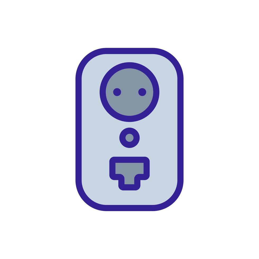 Electric socket connector icon vector. Isolated contour symbol illustration vector