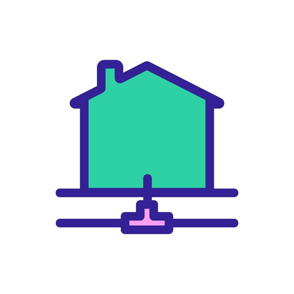 plumbing under the house icon vector. Isolated contour symbol illustration vector