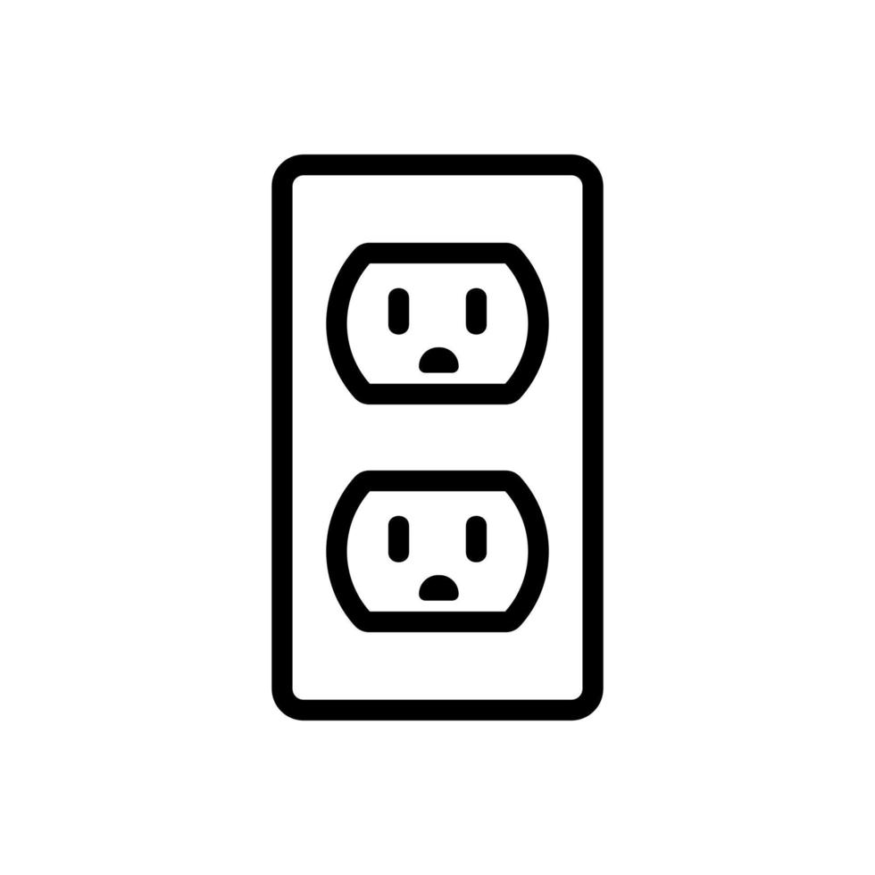 Electric socket connector icon vector. Isolated contour symbol illustration vector