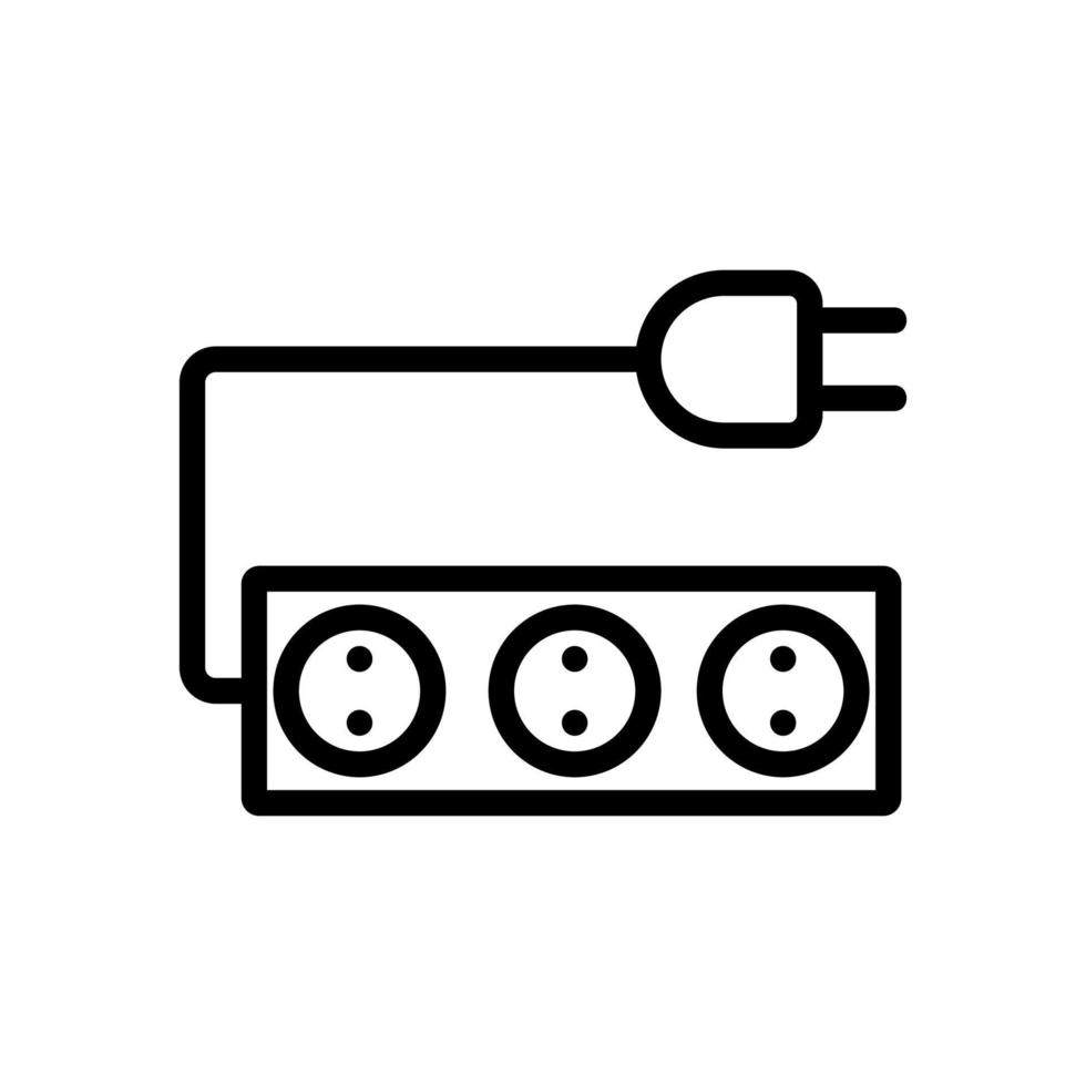 Electric socket connector icon vector. Isolated contour symbol illustration vector