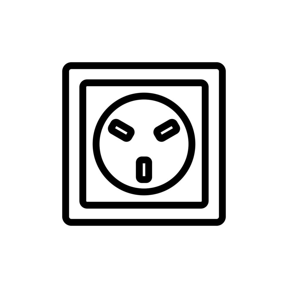 Electric socket connector icon vector. Isolated contour symbol illustration vector