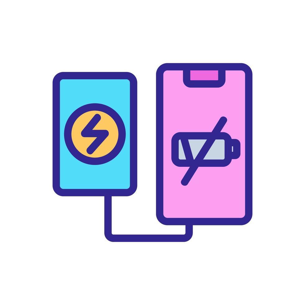 malfunctioning portable charging icon vector outline illustration