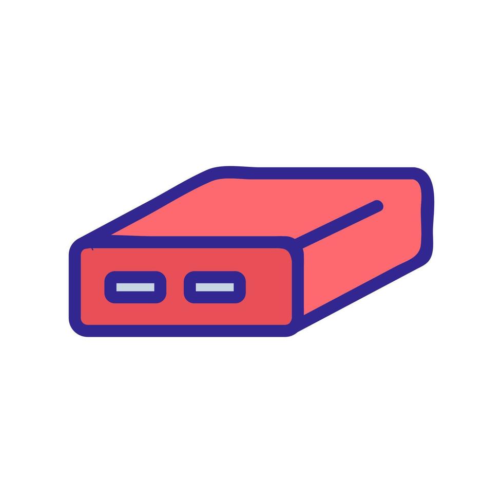 dual port square portable charging icon vector outline illustration