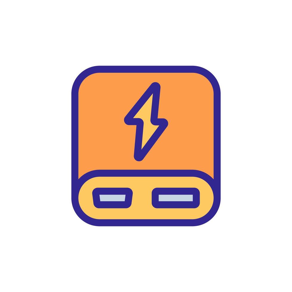 banco de energía eléctrica para dos dispositivos icono vector ilustración de contorno