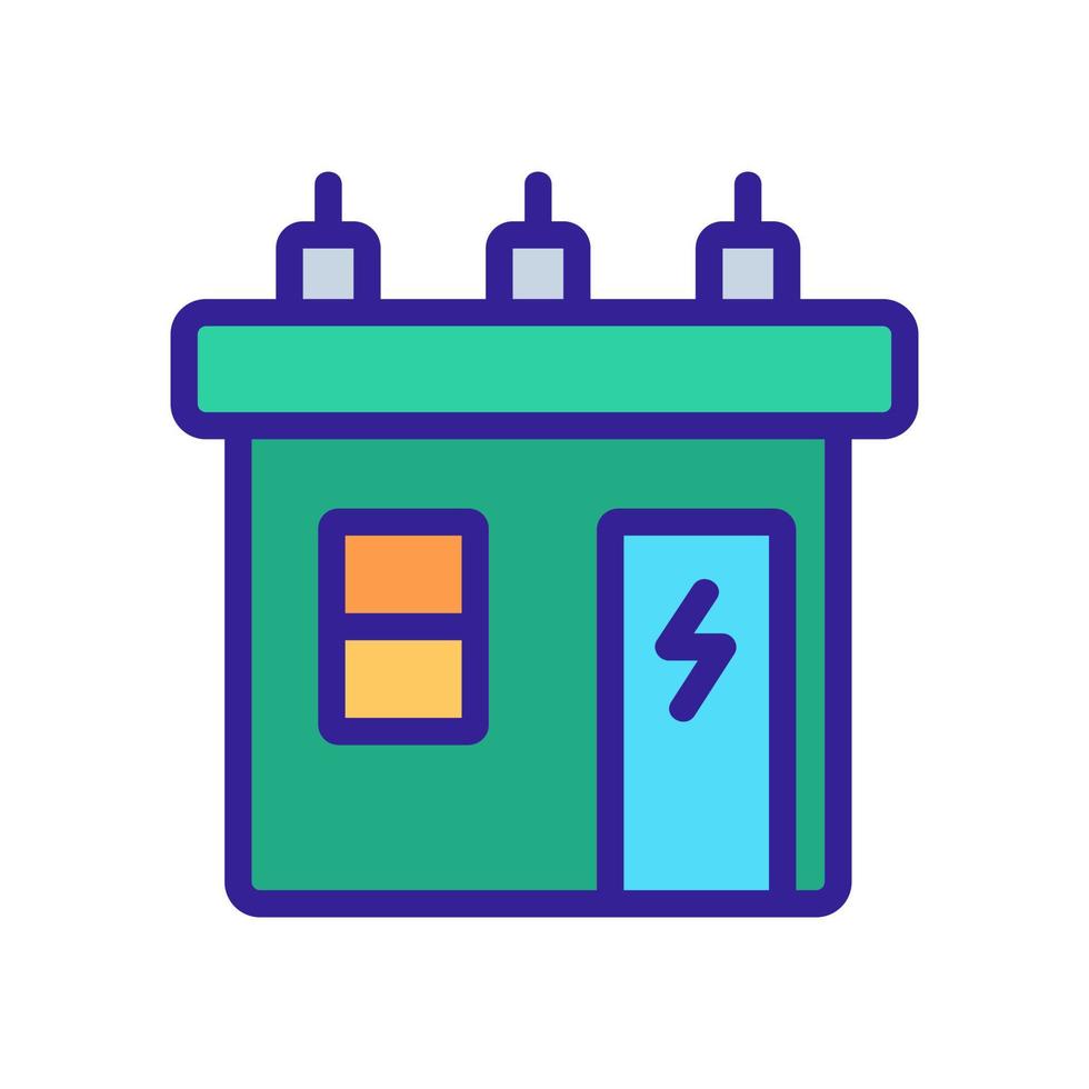 power line control building icon vector outline illustration