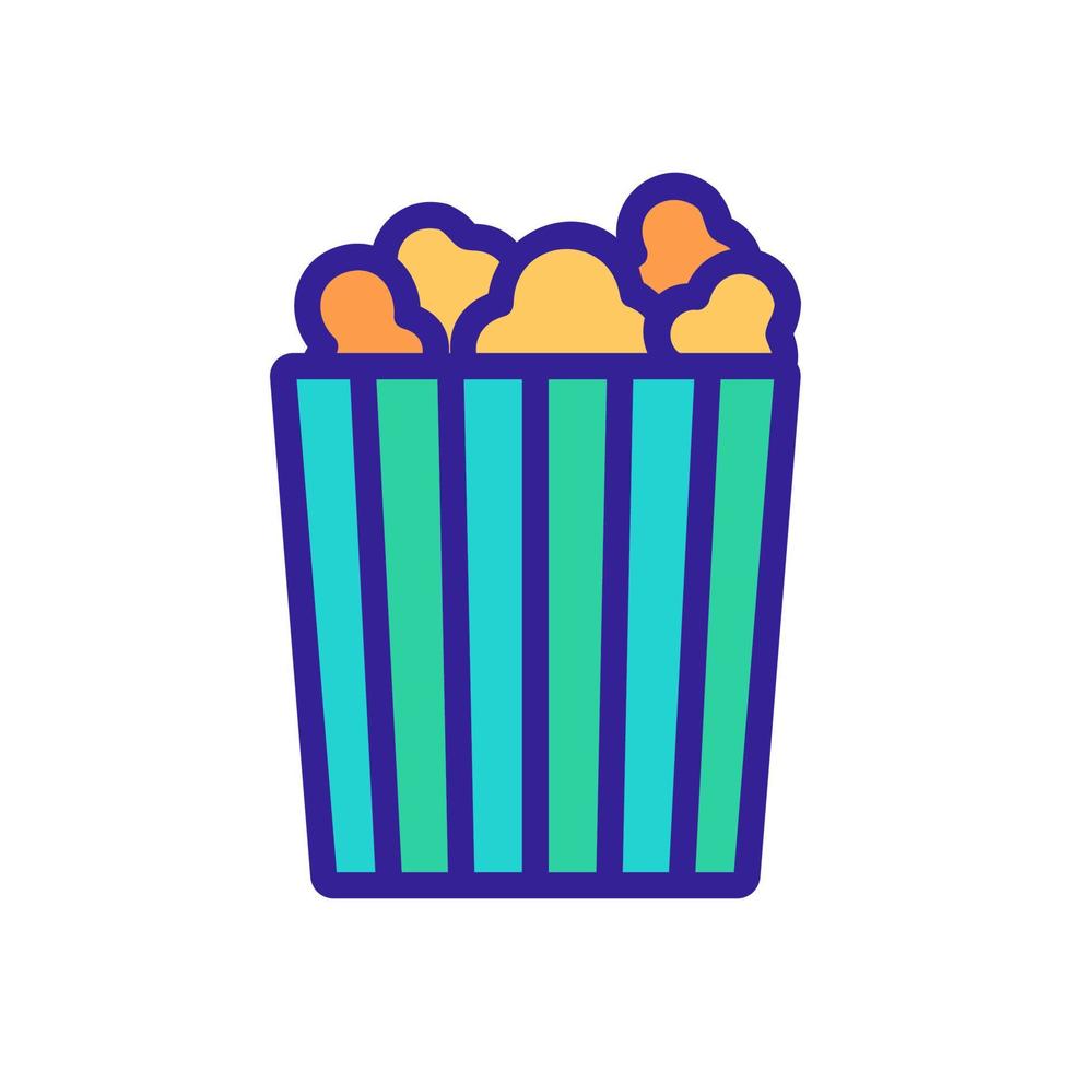 cinema popcorn in side view package icon vector outline illustration