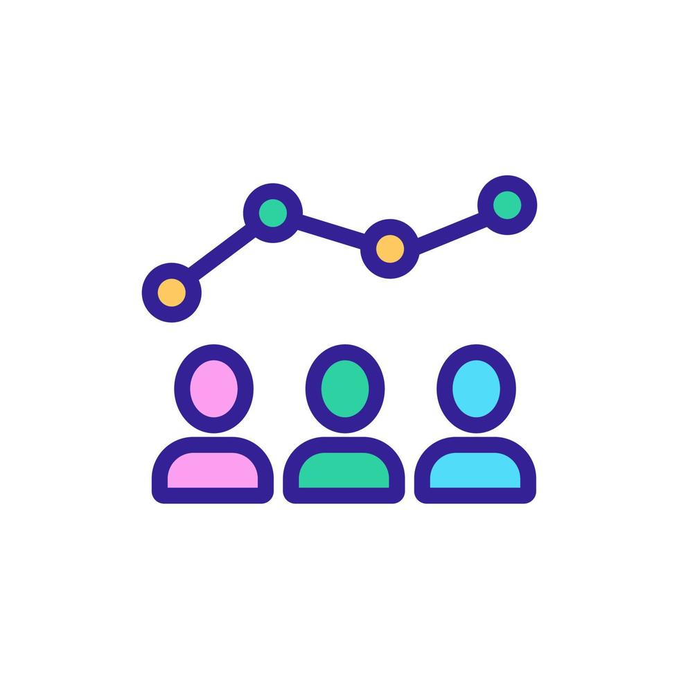 statistical growth of people icon vector outline illustration
