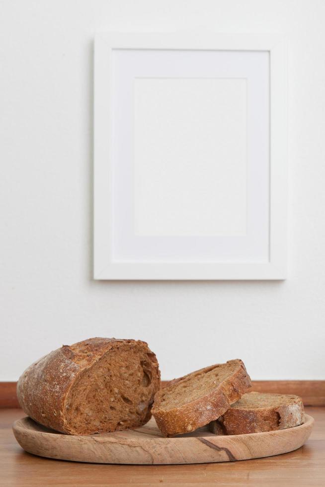 Bread on table photo