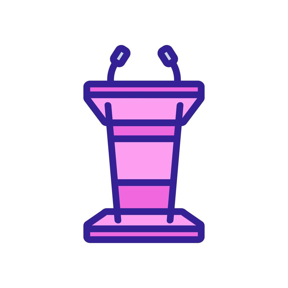 speaker podium with microphones icon vector outline illustration