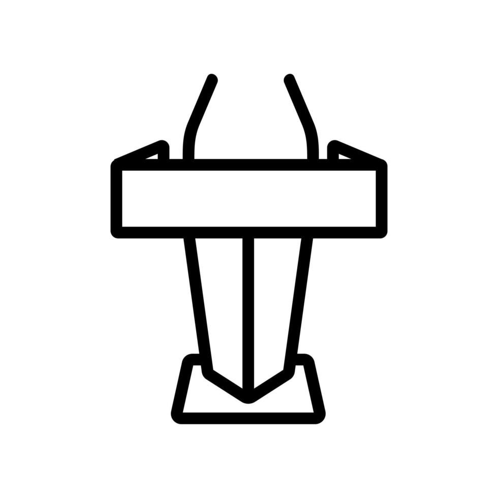 oratory platform with microphones icon vector outline illustration