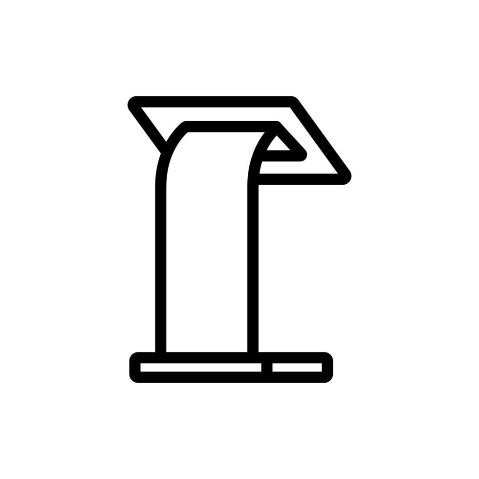 tribune with rounded support icon vector outline illustration