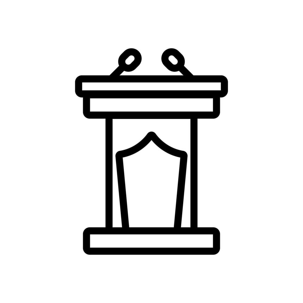 decorated speaker platform icon vector outline illustration