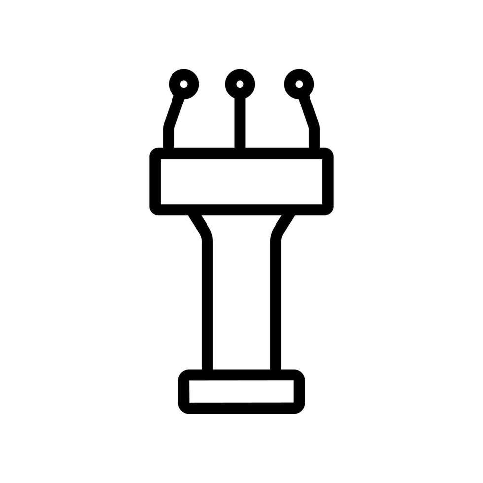 platform for people with three microphones icon vector outline illustration