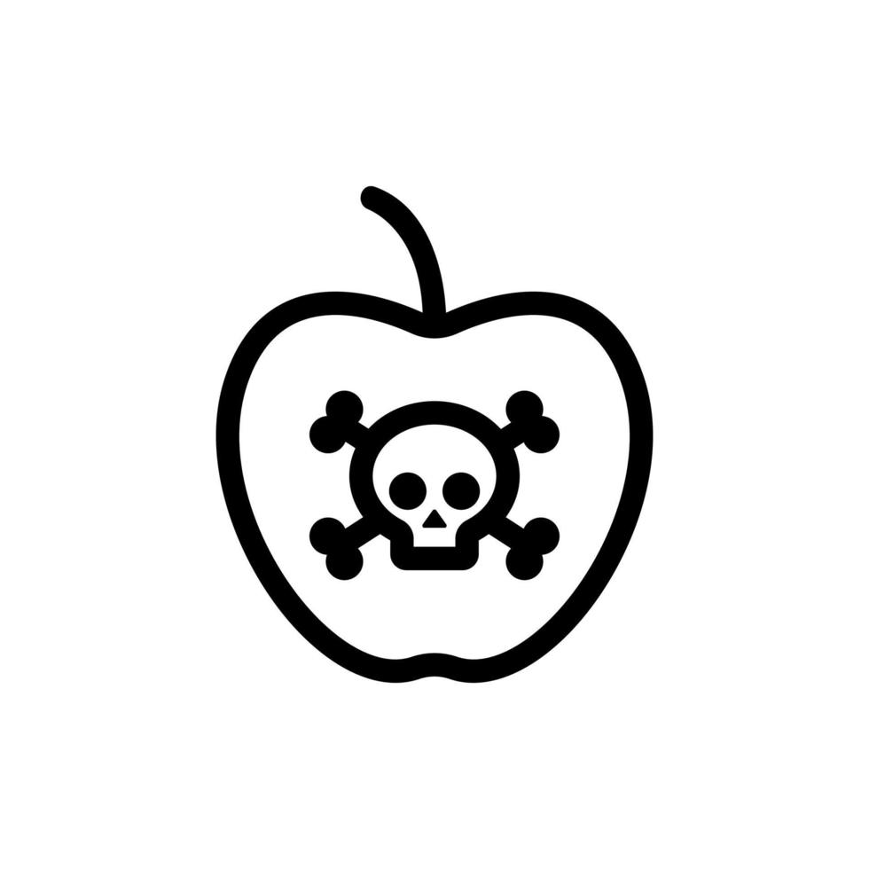 vector de icono de fruta envenenada. ilustración de símbolo de contorno aislado
