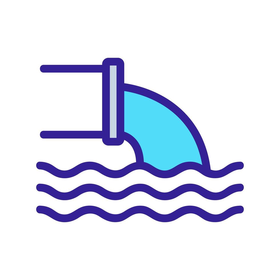 poisoning emissions into the water icon vector. Isolated contour symbol illustration vector