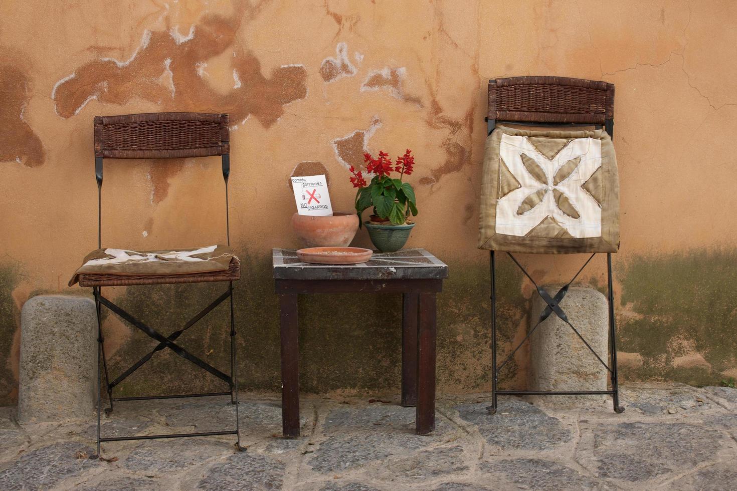 Small table and two chairs photo