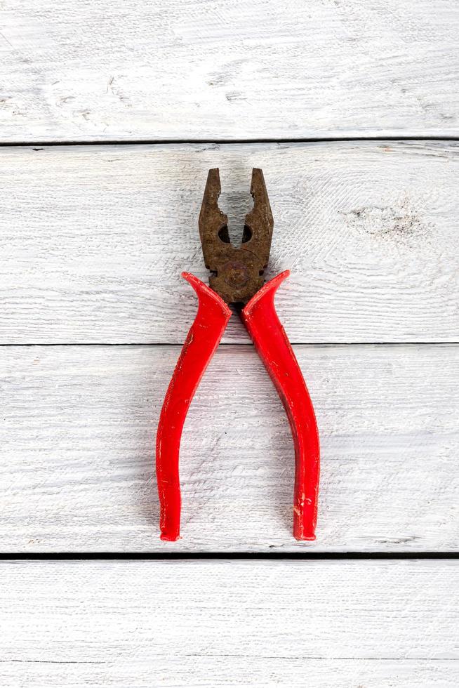 Tools on a wooden background photo
