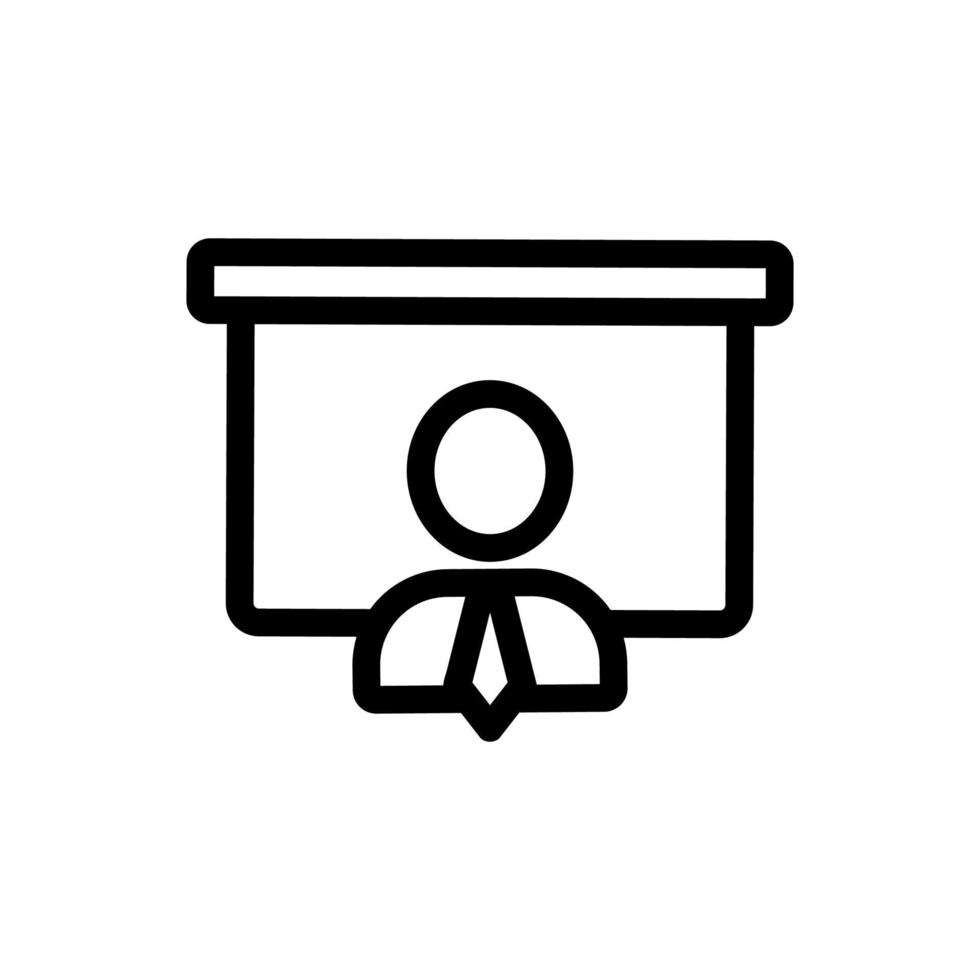 Speaker presentation icon vector. Isolated contour symbol illustration vector
