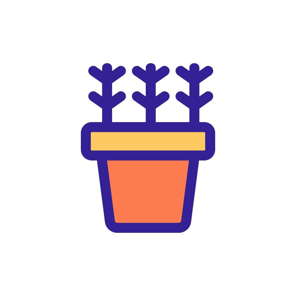 Flower in a pot icon vector. Isolated contour symbol illustration vector