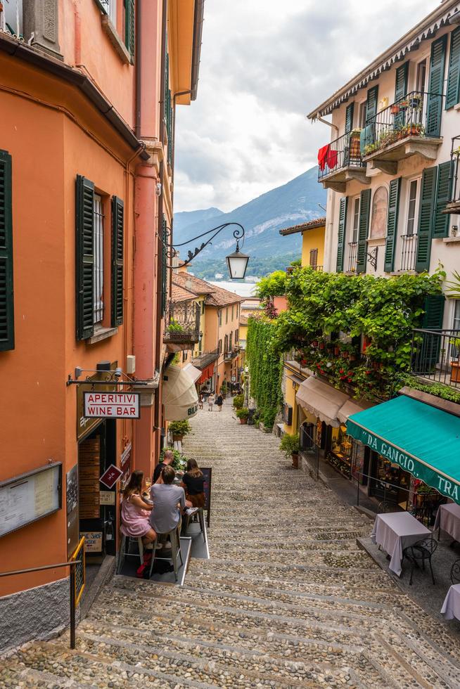 Narrow alleys Bellagio Como lake photo