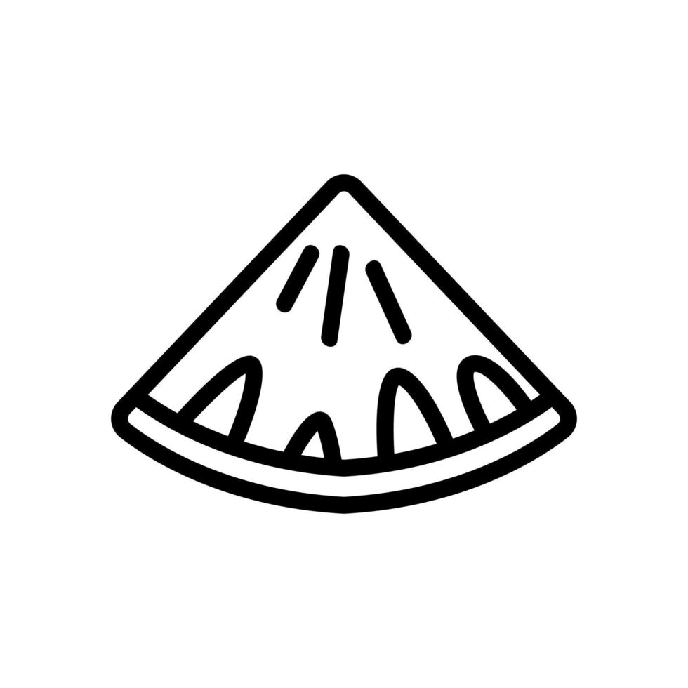 piece of pineapple top view icon vector outline illustration