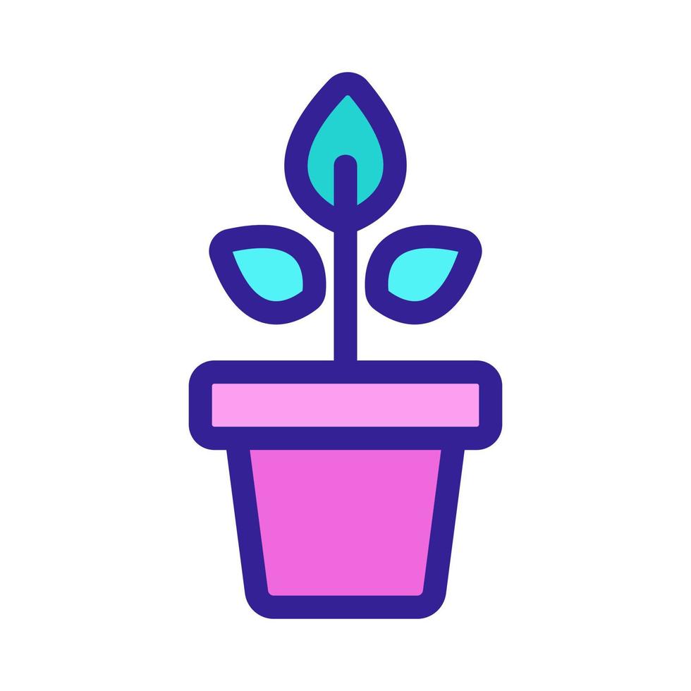 Flower in a pot icon vector. Isolated contour symbol illustration vector