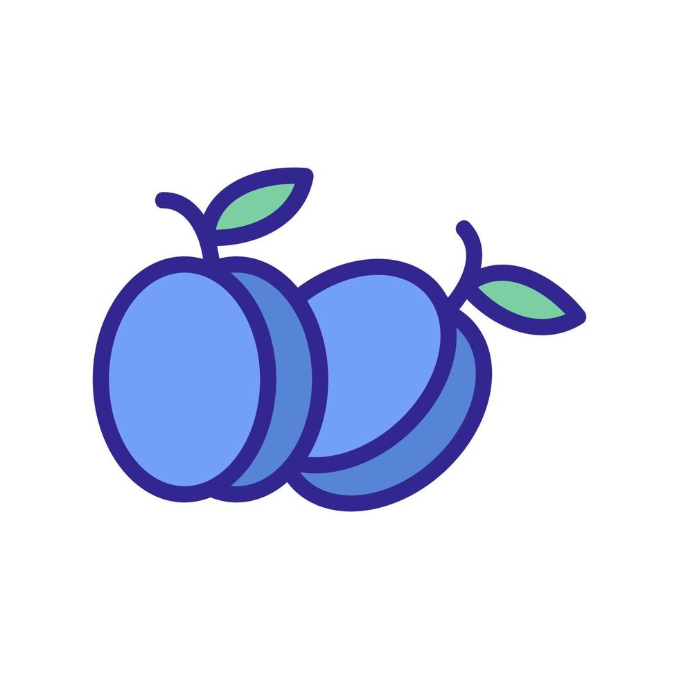 plum fruit icon vector outline illustration