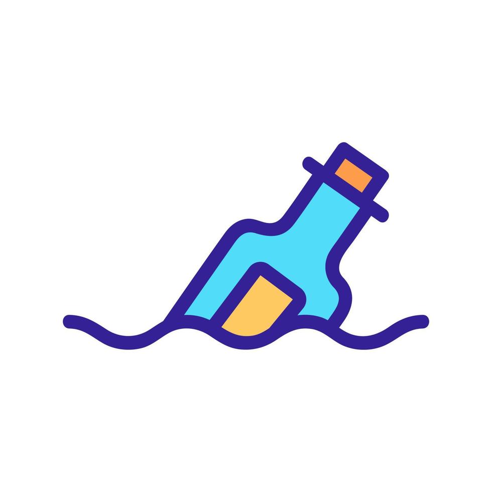 The bottle floats the icon vector. Isolated contour symbol illustration vector